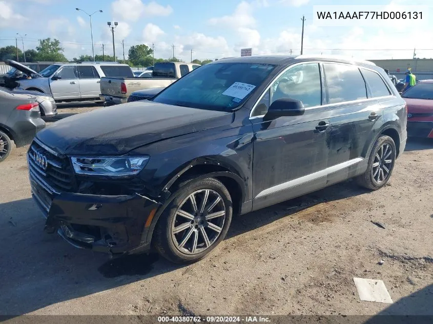 2017 Audi Q7 3.0T Premium VIN: WA1AAAF77HD006131 Lot: 40380762