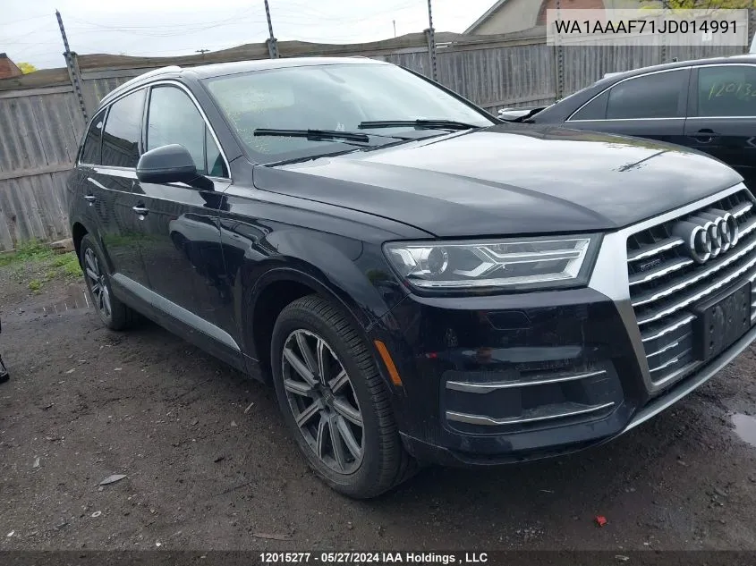 2018 Audi Q7 Premium VIN: WA1AAAF71JD014991 Lot: 12015277