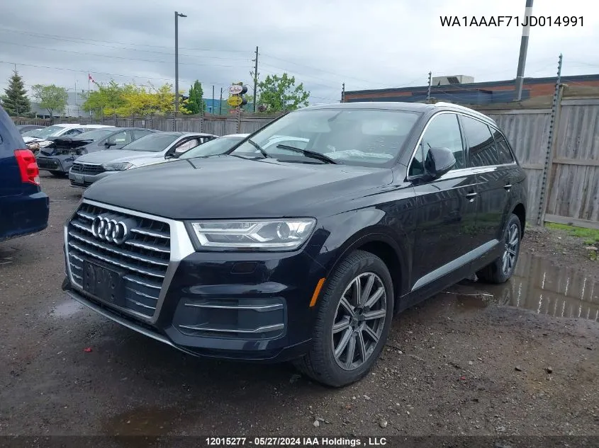 2018 Audi Q7 Premium VIN: WA1AAAF71JD014991 Lot: 12015277