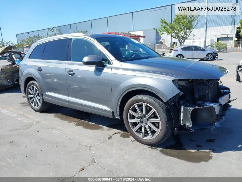 2018 Audi Q7 3.0T Premium VIN: WA1LAAF76JD028278 Lot: 39700041