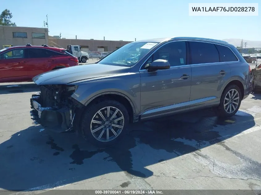 2018 Audi Q7 3.0T Premium VIN: WA1LAAF76JD028278 Lot: 39700041