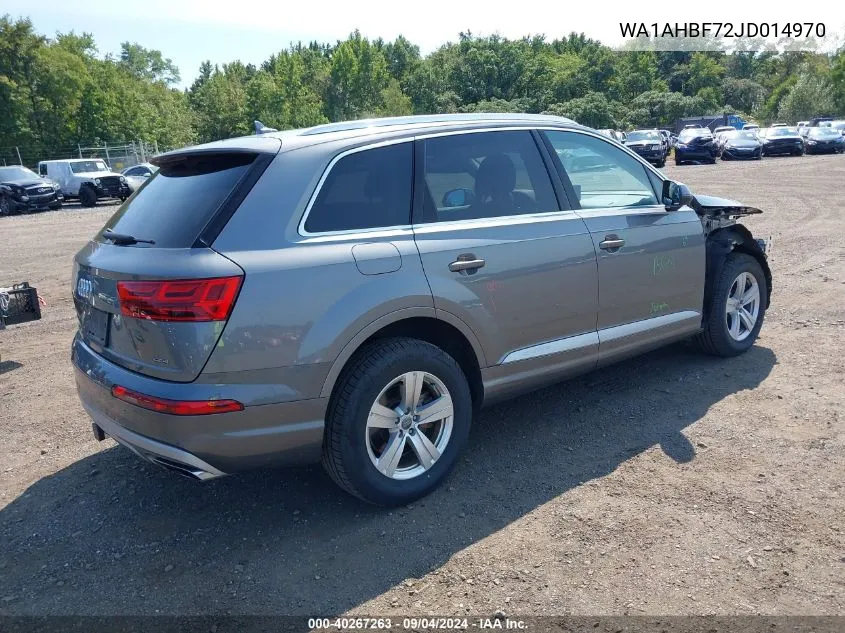 2018 Audi Q7 2.0T Premium VIN: WA1AHBF72JD014970 Lot: 40267263