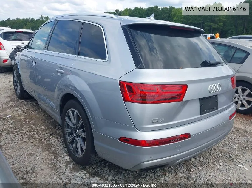 2018 Audi Q7 3.0T Premium VIN: WA1VABF78JD016146 Lot: 40321006