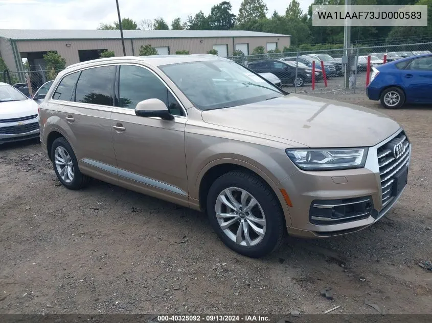 2018 Audi Q7 3.0T Premium VIN: WA1LAAF73JD000583 Lot: 40325092