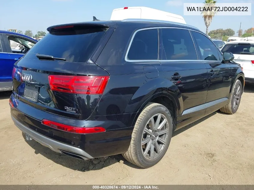 2018 Audi Q7 3.0T Premium VIN: WA1LAAF72JD004222 Lot: 40328674