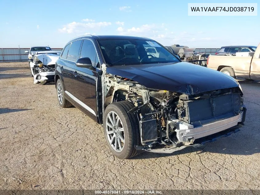 2018 Audi Q7 3.0T Premium VIN: WA1VAAF74JD038719 Lot: 40379841