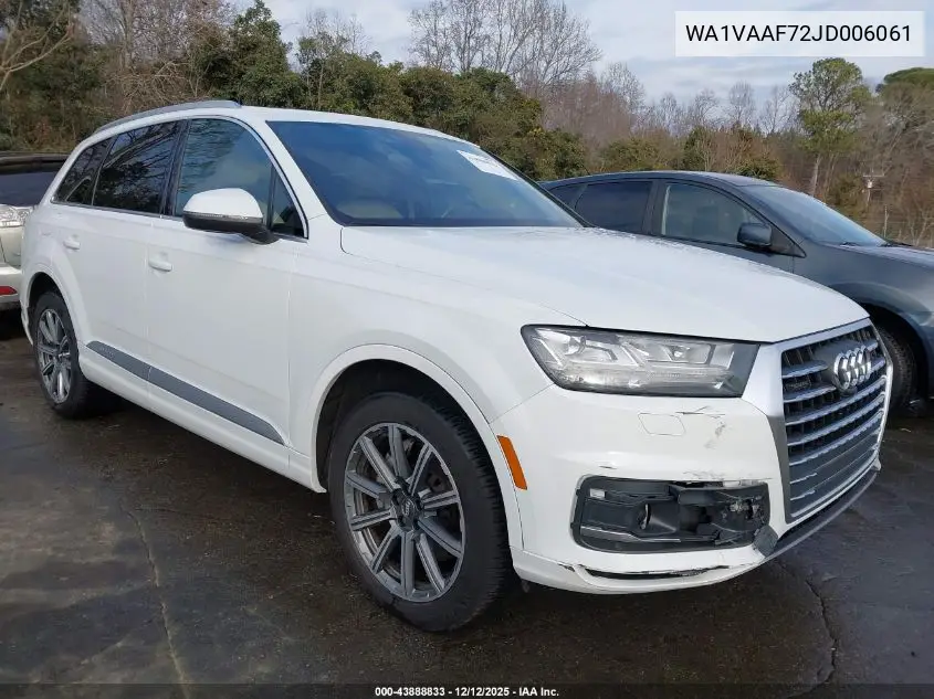 WA1VAAF72JD006061 2018 Audi Q7 3.0T Premium