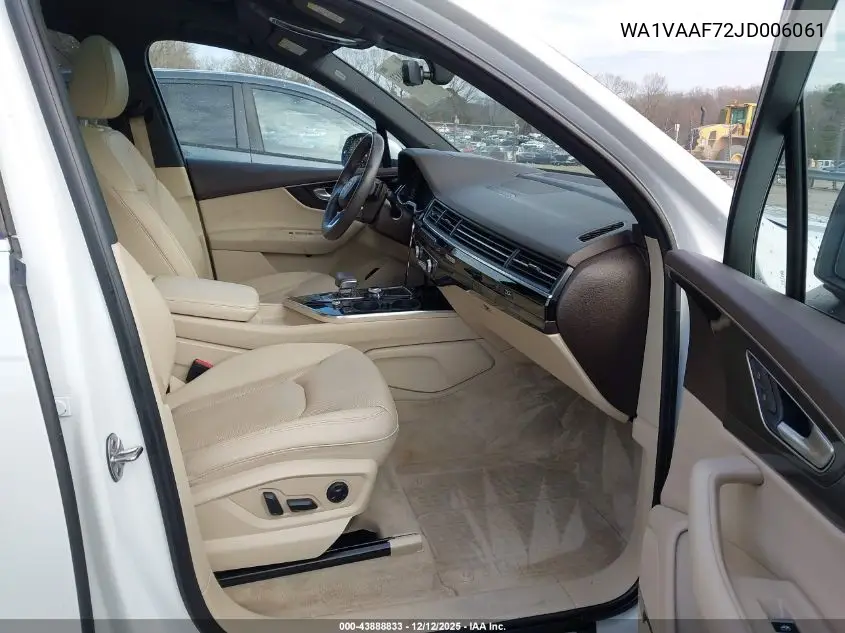WA1VAAF72JD006061 2018 Audi Q7 3.0T Premium
