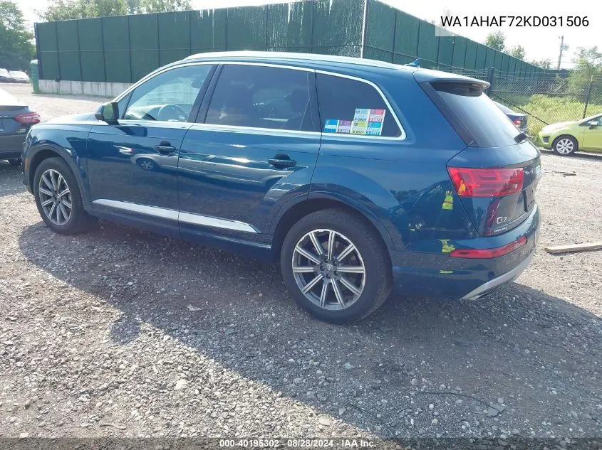 WA1AHAF72KD031506 2019 Audi Q7 45 Premium/45 Se Premium