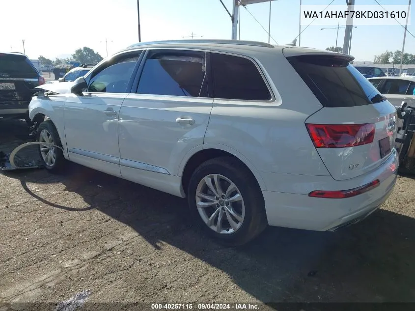 WA1AHAF78KD031610 2019 Audi Q7 45 Se Premium