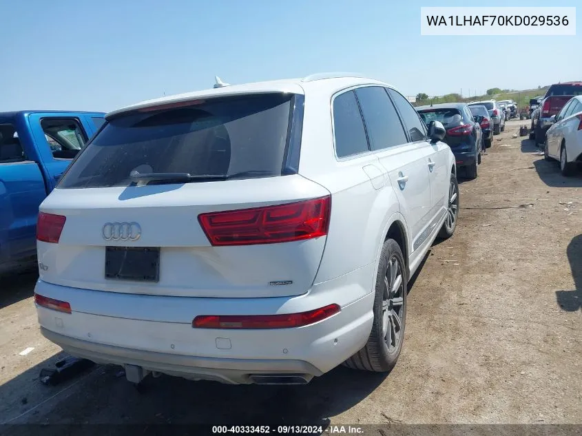 2019 Audi Q7 Premium Plus/Se Premium P VIN: WA1LHAF70KD029536 Lot: 40333452