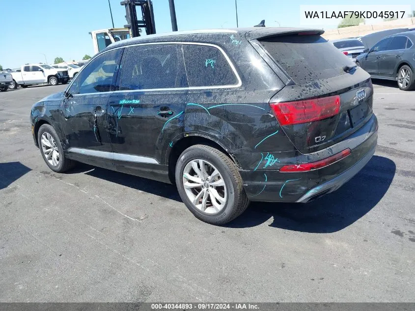 2019 Audi Q7 55 Premium/55 Se Premium VIN: WA1LAAF79KD045917 Lot: 40344893