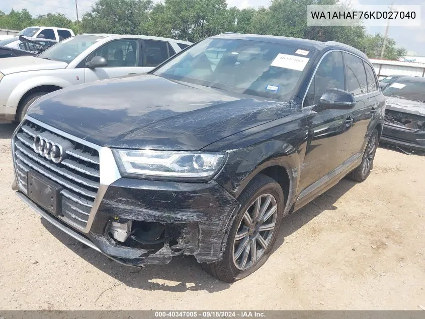 WA1AHAF76KD027040 2019 Audi Q7 45 Premium/45 Se Premium