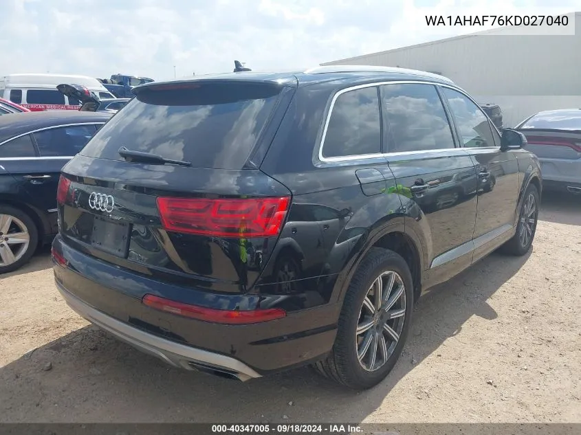 WA1AHAF76KD027040 2019 Audi Q7 45 Premium/45 Se Premium