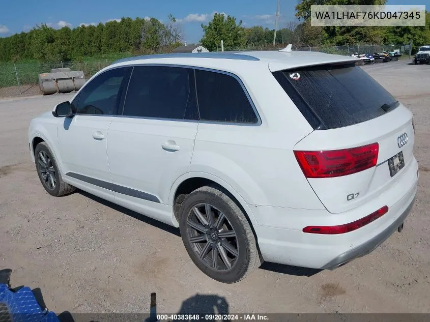 WA1LHAF76KD047345 2019 Audi Q7 45 Premium