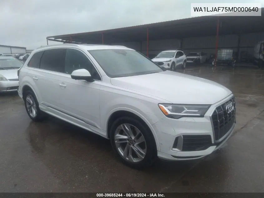 WA1LJAF75MD000640 2021 Audi Q7 Premium Plus 45 Tfsi Quattro Tiptronic