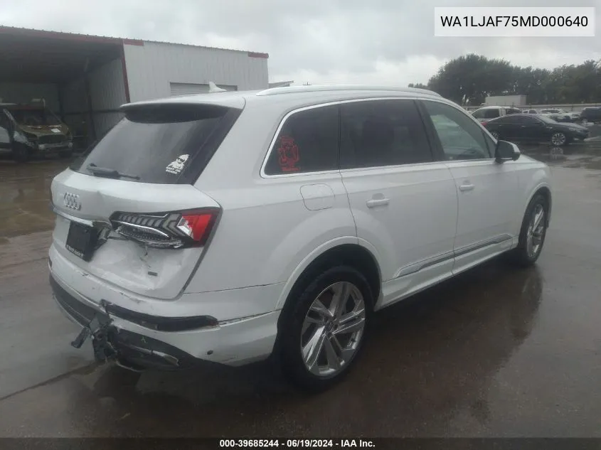 WA1LJAF75MD000640 2021 Audi Q7 Premium Plus 45 Tfsi Quattro Tiptronic