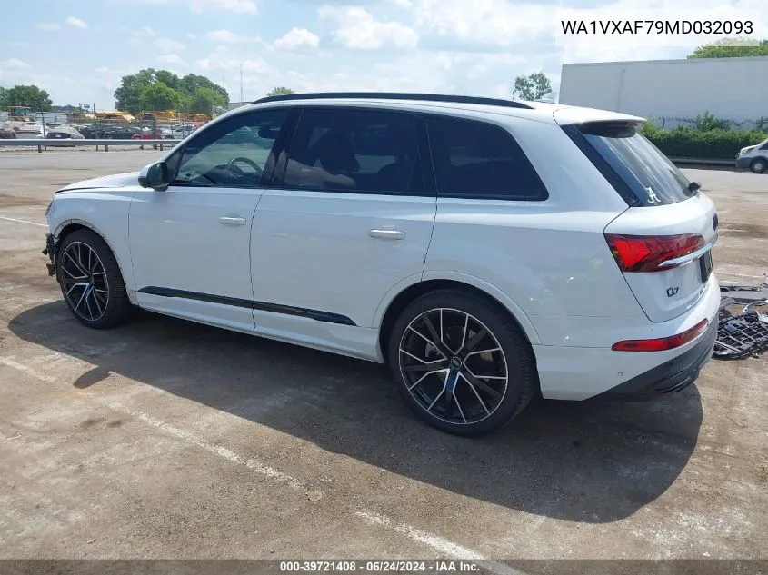 2021 Audi Q7 Prestige 55 Tfsi Quattro Tiptronic VIN: WA1VXAF79MD032093 Lot: 39721408