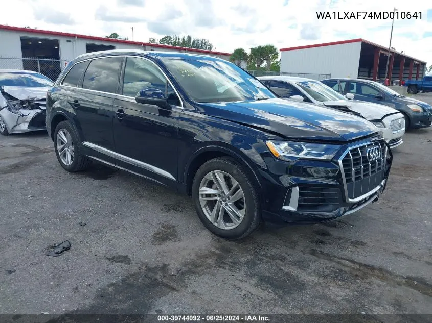 2021 Audi Q7 Premium Plus 55 Tfsi Quattro Tiptronic VIN: WA1LXAF74MD010641 Lot: 39744092