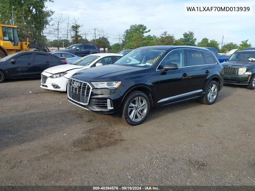 2021 Audi Q7 Premium Plus 55 Tfsi Quattro Tiptronic VIN: WA1LXAF70MD013939 Lot: 40394576