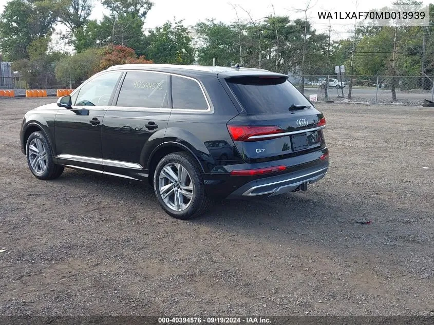 2021 Audi Q7 Premium Plus 55 Tfsi Quattro Tiptronic VIN: WA1LXAF70MD013939 Lot: 40394576