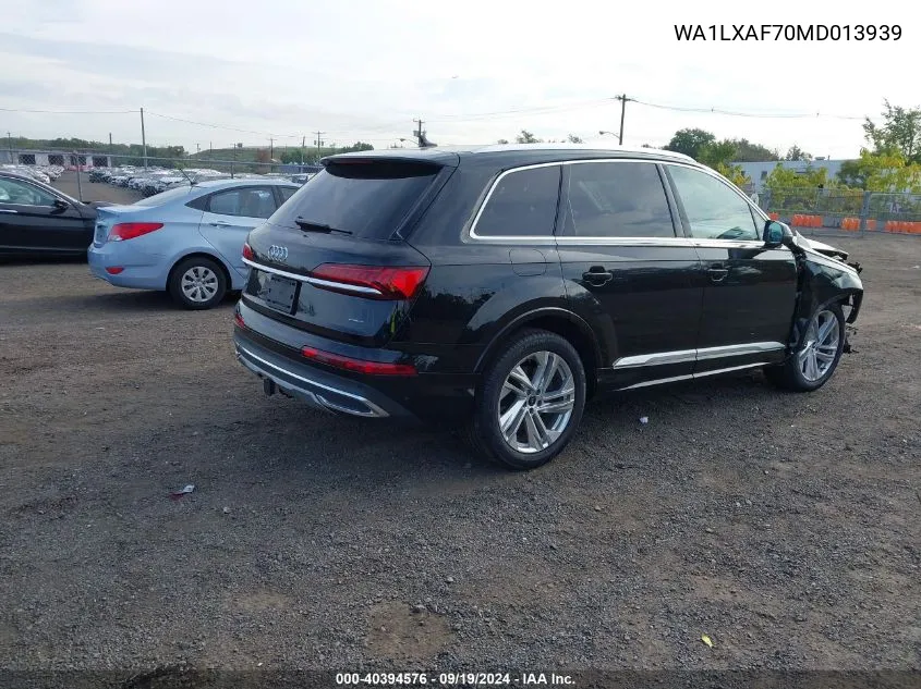 2021 Audi Q7 Premium Plus 55 Tfsi Quattro Tiptronic VIN: WA1LXAF70MD013939 Lot: 40394576