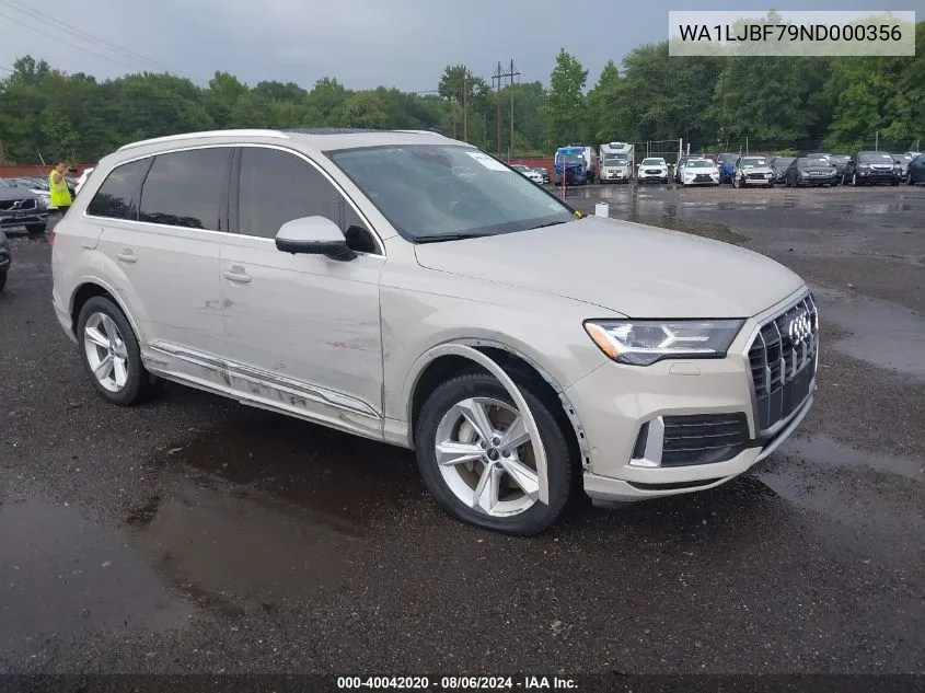 WA1LJBF79ND000356 2022 Audi Q7 Premium Plus 45 Tfsi Quattro Tiptronic