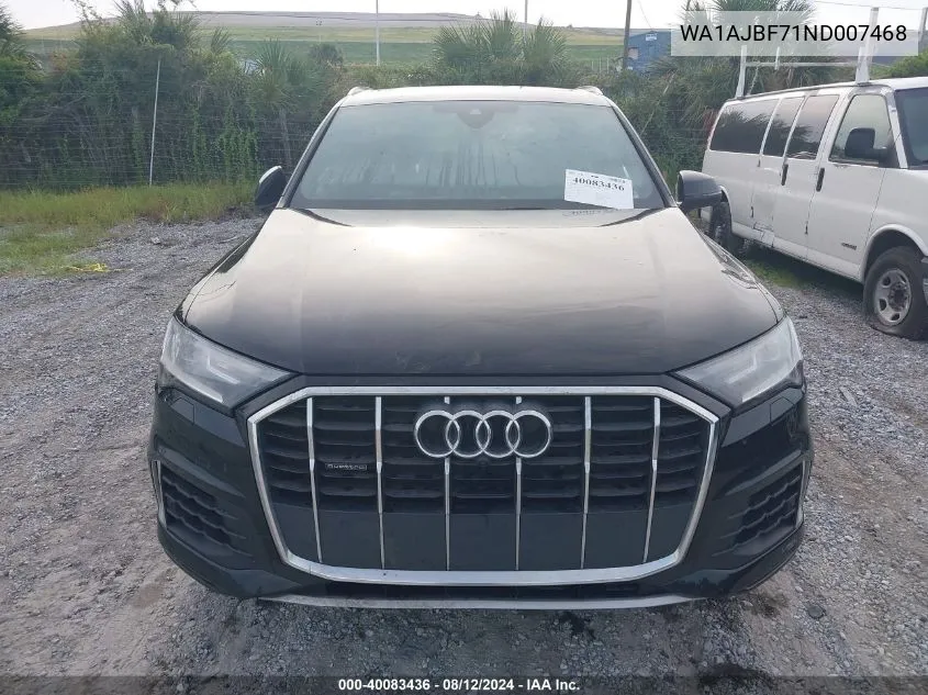 WA1AJBF71ND007468 2022 Audi Q7 Premium 45 Tfsi Quattro Tiptronic