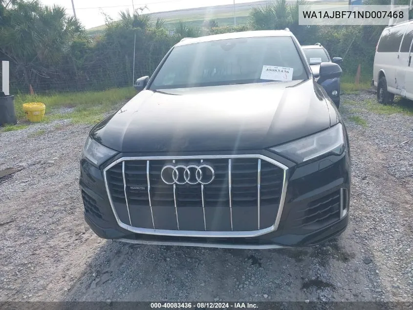 WA1AJBF71ND007468 2022 Audi Q7 Premium 45 Tfsi Quattro Tiptronic