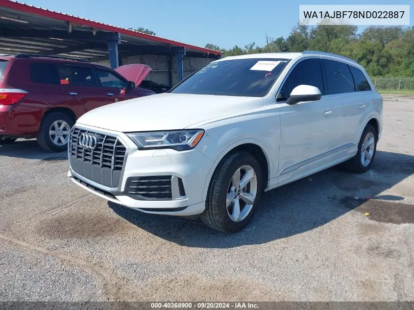 WA1AJBF78ND022887 2022 Audi Q7 Premium 45 Tfsi Quattro Tiptronic