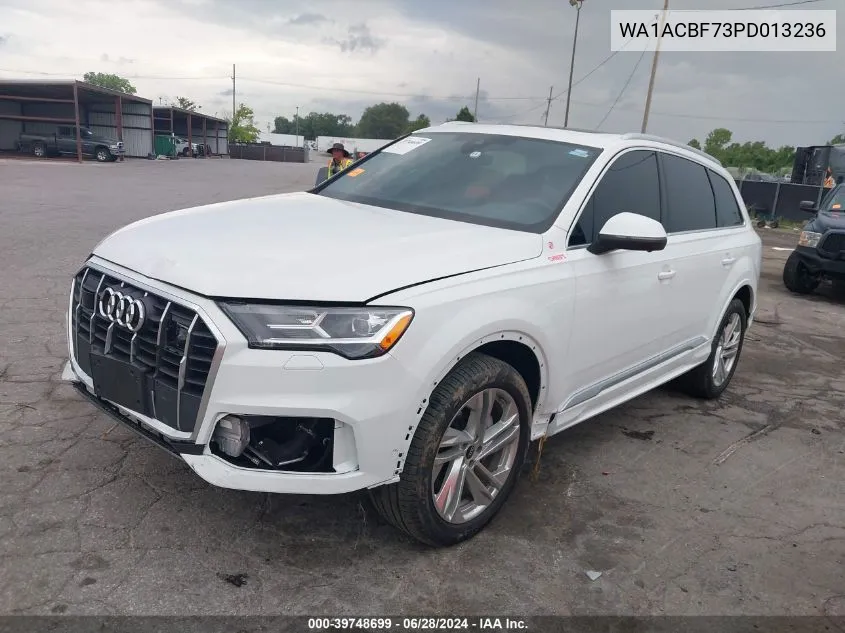 2023 Audi Q7 Premium 45 Tfsi Quattro Tiptronic VIN: WA1ACBF73PD013236 Lot: 39748699