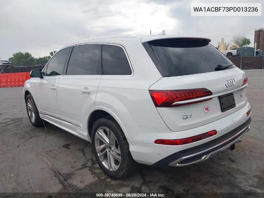 2023 Audi Q7 Premium 45 Tfsi Quattro Tiptronic VIN: WA1ACBF73PD013236 Lot: 39748699