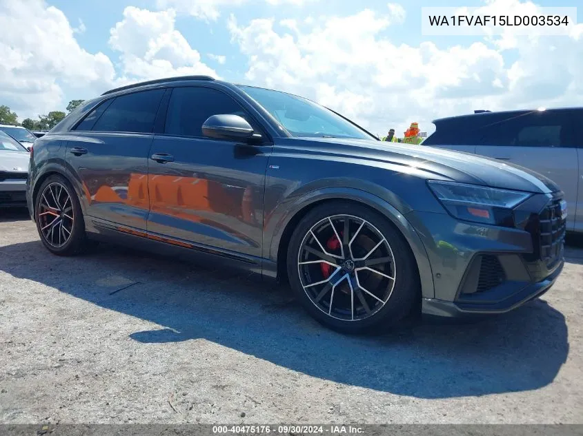 2020 Audi Q8 Prestige 55 Tfsi Quattro Tiptronic VIN: WA1FVAF15LD003534 Lot: 40475176