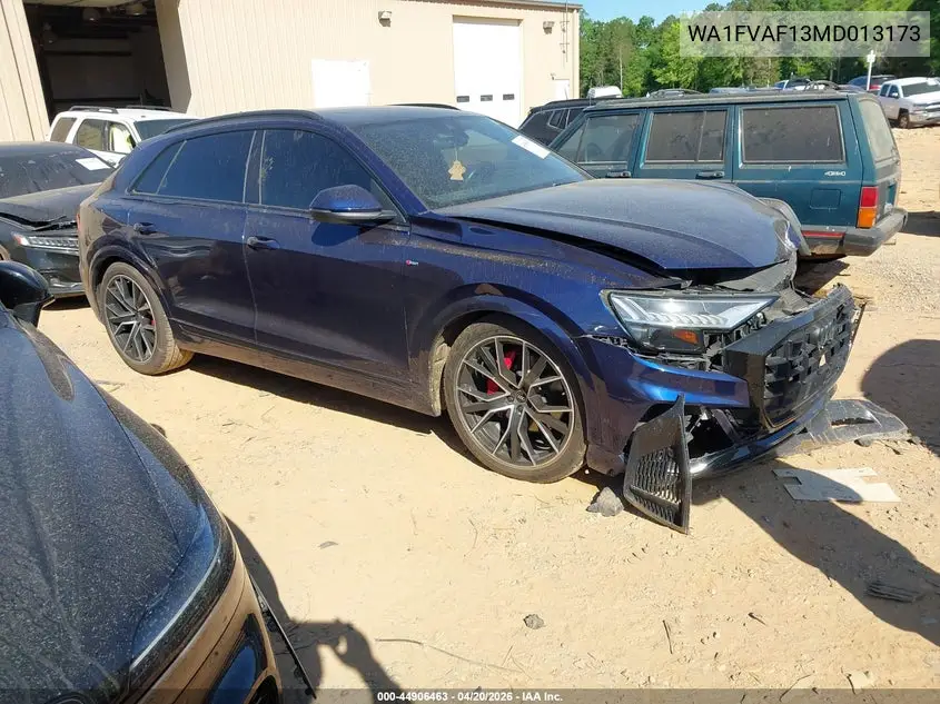 2021 Audi Q8 Prestige 55 Tfsi Quattro Tiptronic VIN: WA1FVAF13MD013173 Lot: 44906463
