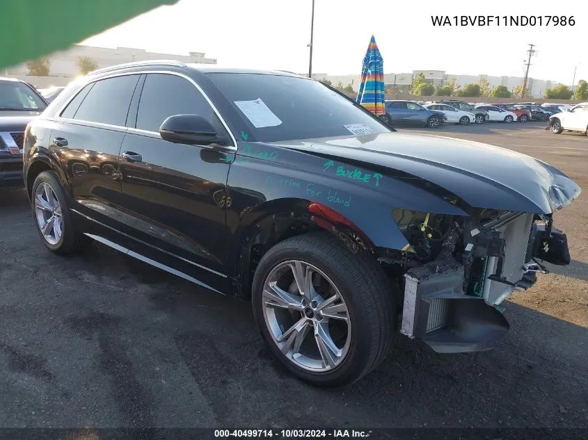 WA1BVBF11ND017986 2022 Audi Q8 Premium Plus 55 Tfsi Quattro Tiptronic