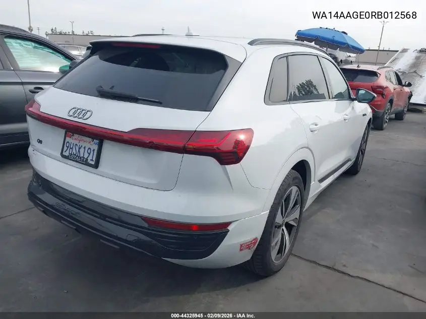 WA14AAGE0RB012568 2024 Audi Q8 E-Tron Premium Quattro