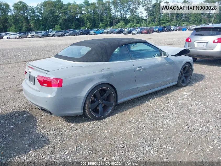 2015 Audi Rs 5 4.2 VIN: WUAC6AFHXFN900028 Lot: 39893121