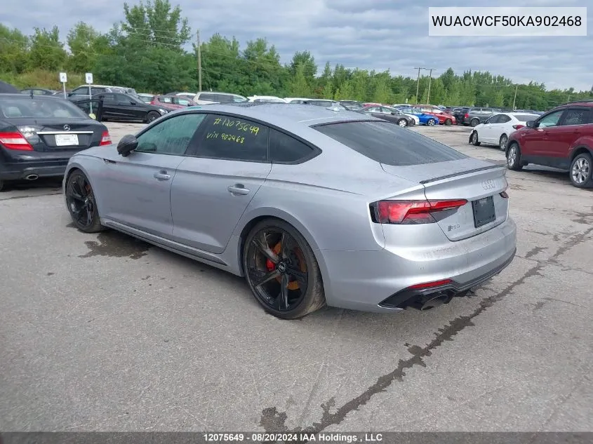 WUACWCF50KA902468 2019 Audi Rs 5 Sportback