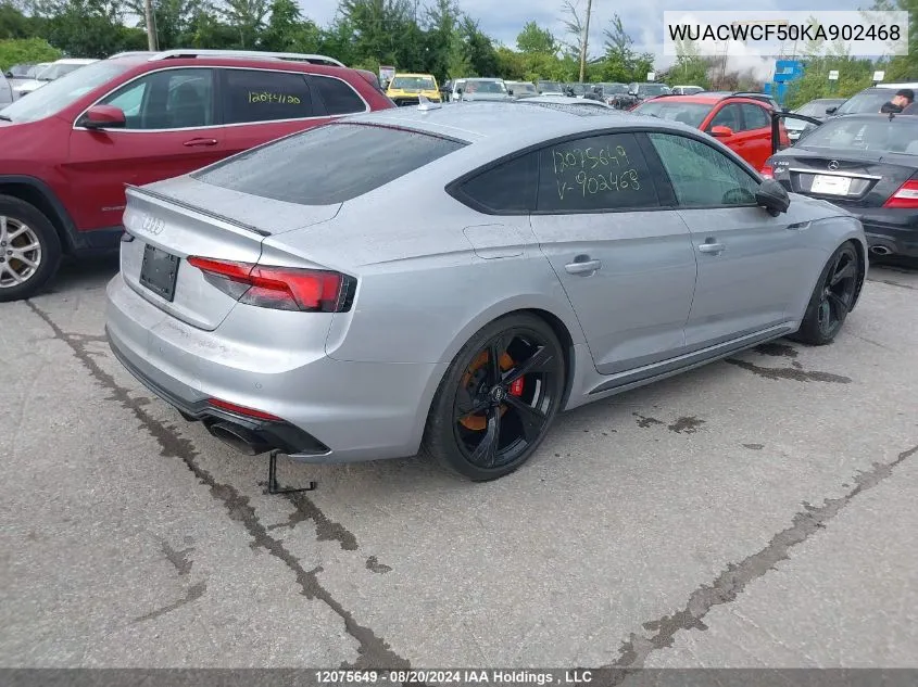 WUACWCF50KA902468 2019 Audi Rs 5 Sportback