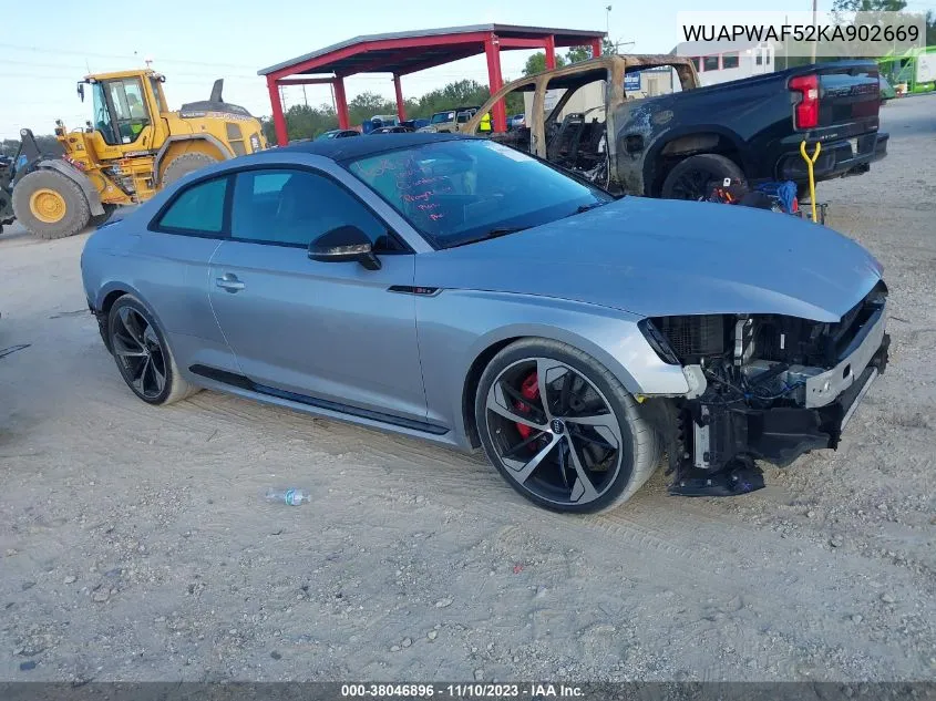 2019 Audi Rs 5 2.9T VIN: WUAPWAF52KA902669 Lot: 38046896