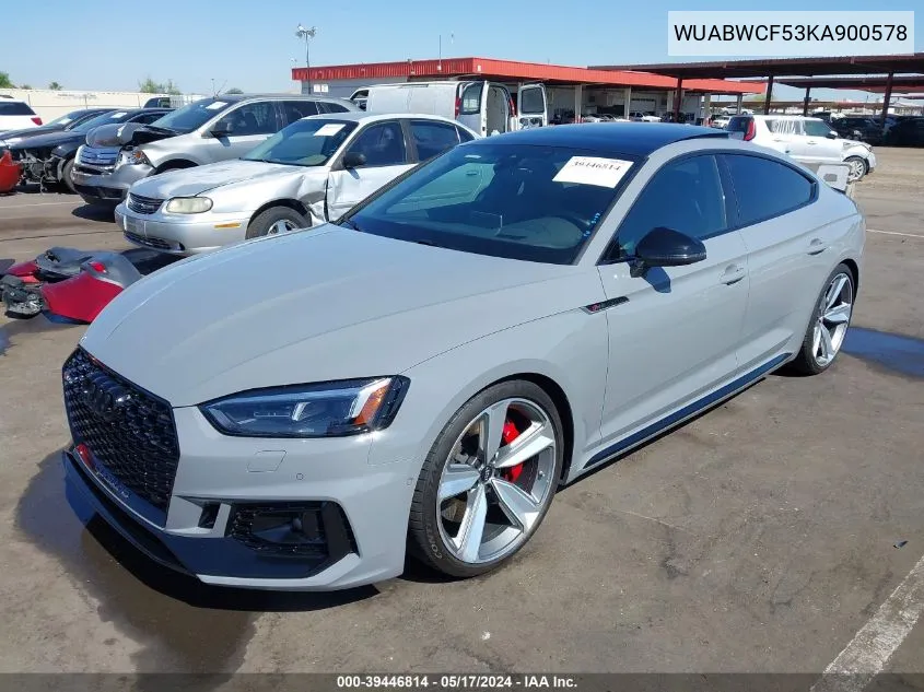 WUABWCF53KA900578 2019 Audi Rs 5 2.9T