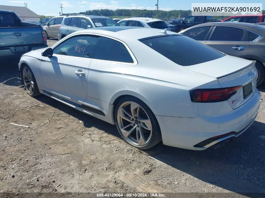 2019 Audi Rs 5 2.9T VIN: WUARWAF52KA901692 Lot: 40129064