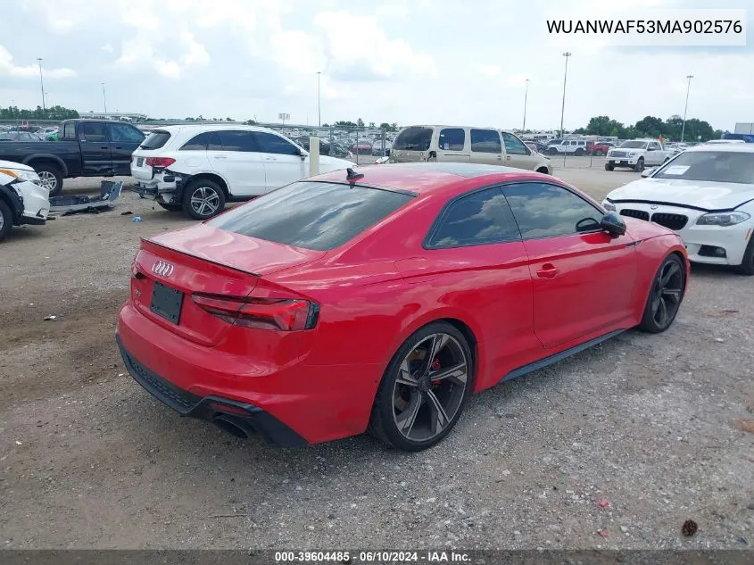 WUANWAF53MA902576 2021 Audi Rs 5 Tfsi Quattro Tiptronic