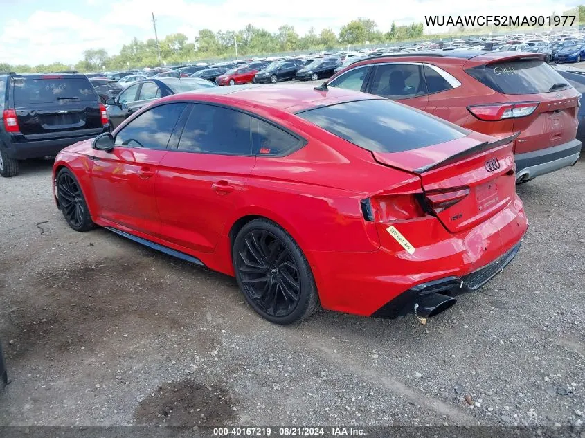 2021 Audi Rs 5 Sportback VIN: WUAAWCF52MA901977 Lot: 40157219