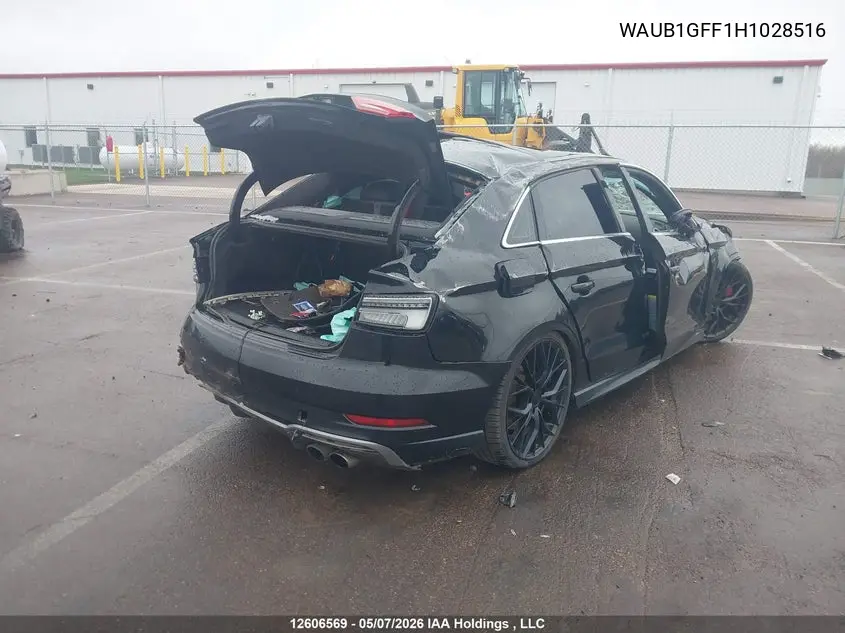 2017 Audi S3 2.0T Progressiv VIN: WAUB1GFF1H1028516 Lot: 12606569