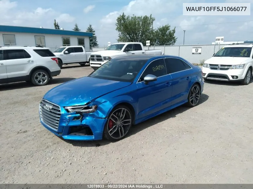 WAUF1GFF5J1066077 2018 Audi S3 Sedan