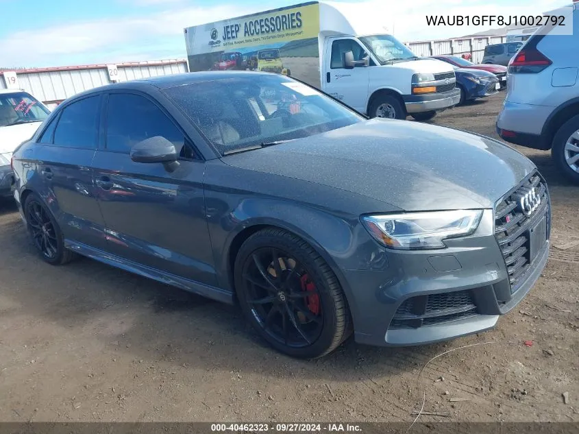 WAUB1GFF8J1002792 2018 Audi S3 Premium Plus