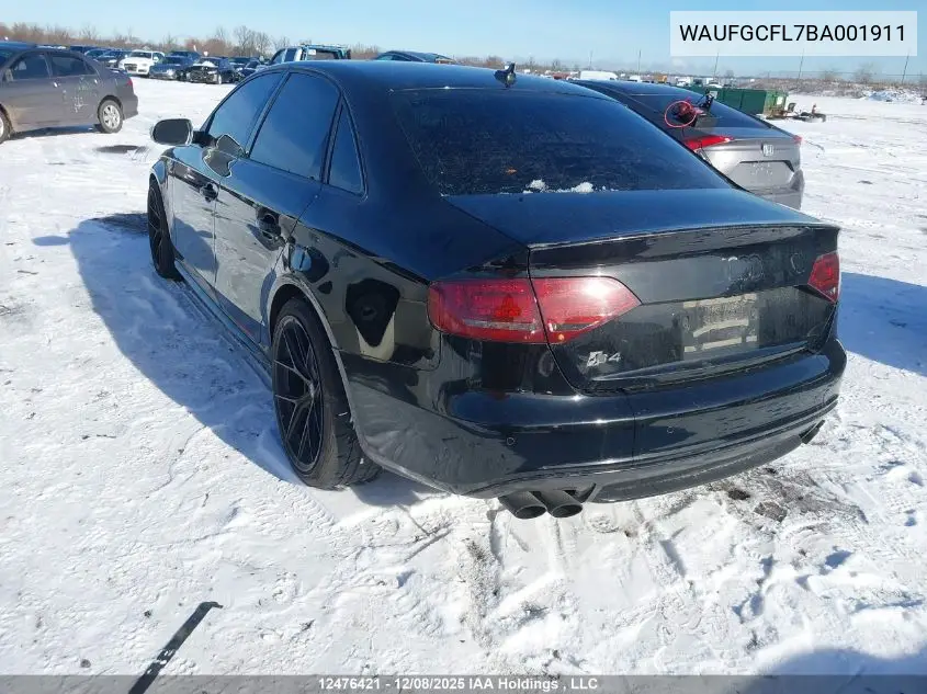 WAUFGCFL7BA001911 2011 Audi S4 3.0 Premium
