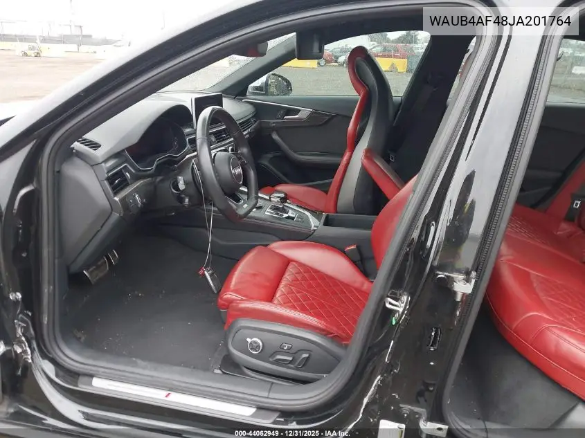 2018 Audi S4 3.0T Premium Plus VIN: WAUB4AF48JA201764 Lot: 44062949