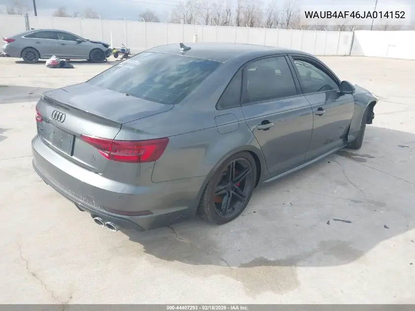 2018 Audi S4 3.0T Premium Plus VIN: WAUB4AF46JA014152 Lot: 44407293